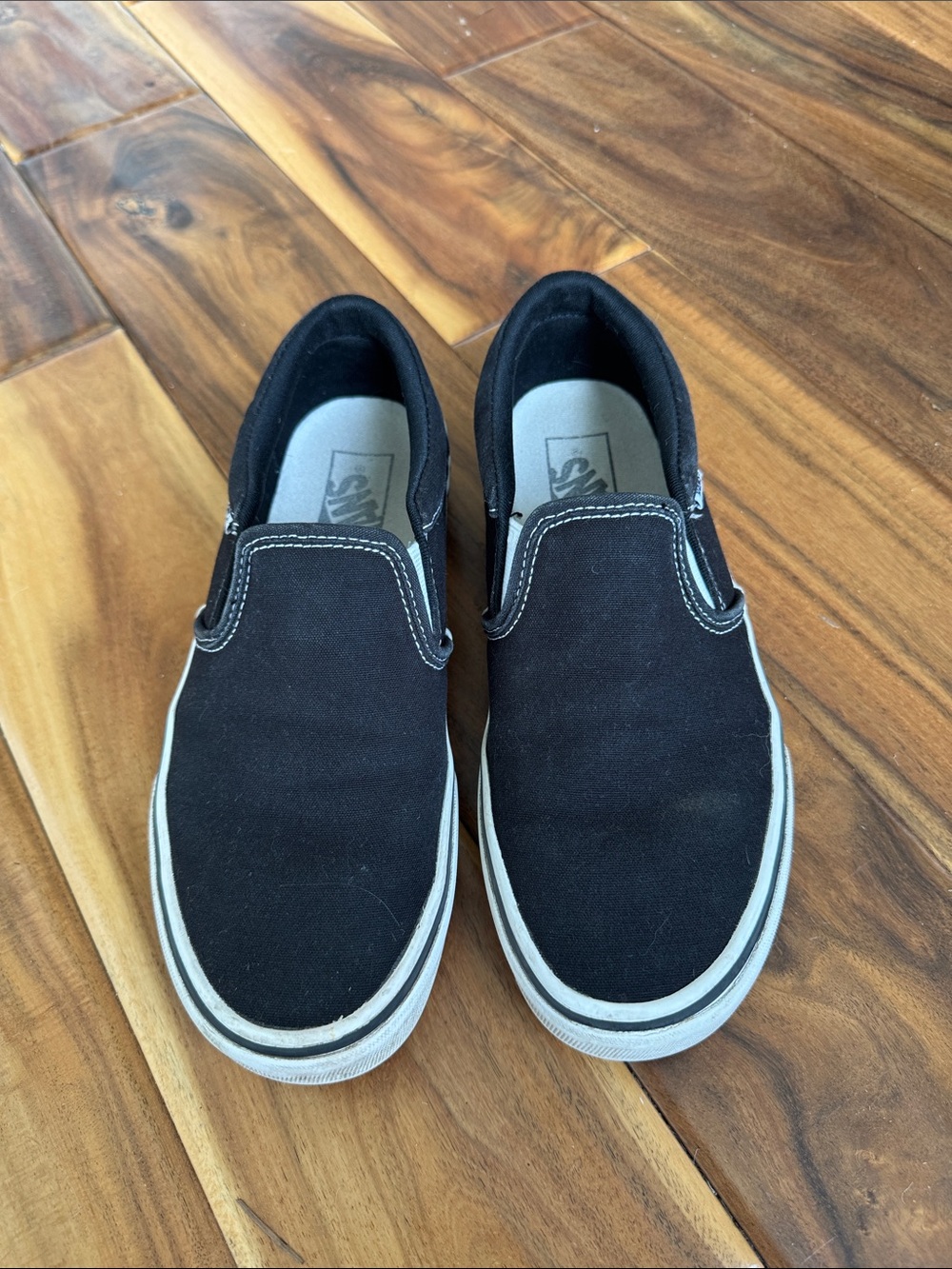 Vans Black Canvas Slip-On Loafers